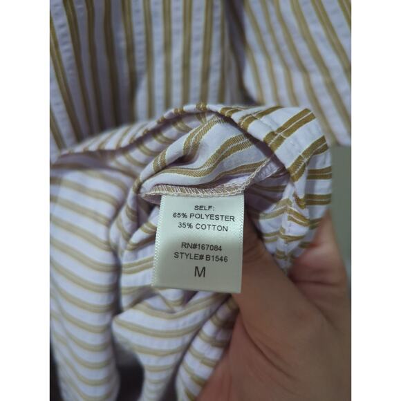 Pomander Place Lilac Stripe Seersucker Finely Flutter Sleeve Dress NWT - Picture 8 of 8